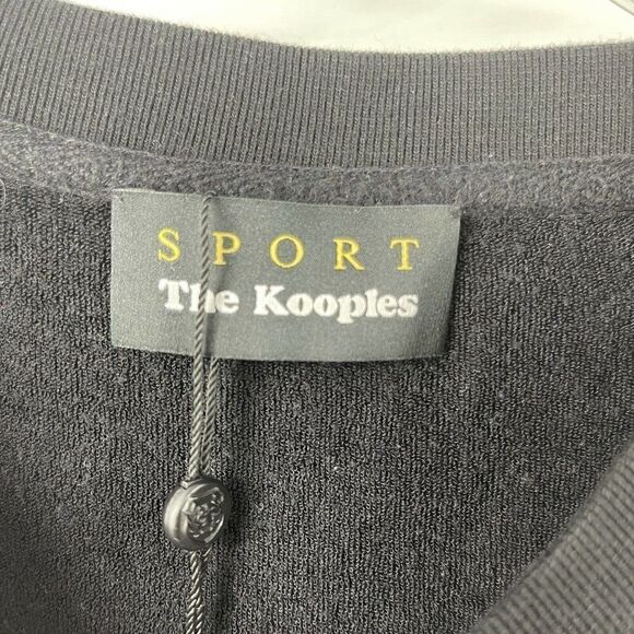 The Kooples Sport Sweatshirt Black White Striped Womens Size 2 Cropped Shirt Top - Picture 6 of 10